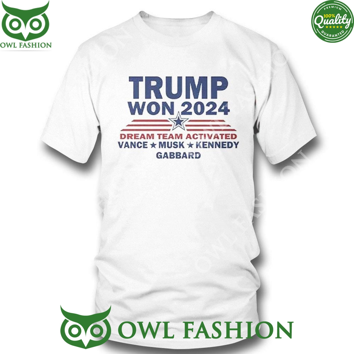 Trump Won 2024 Dream Team Activated Vance Musk - Adult & Kids T-Shirts, Sweatshirts & Hoodies apparel design preview 1