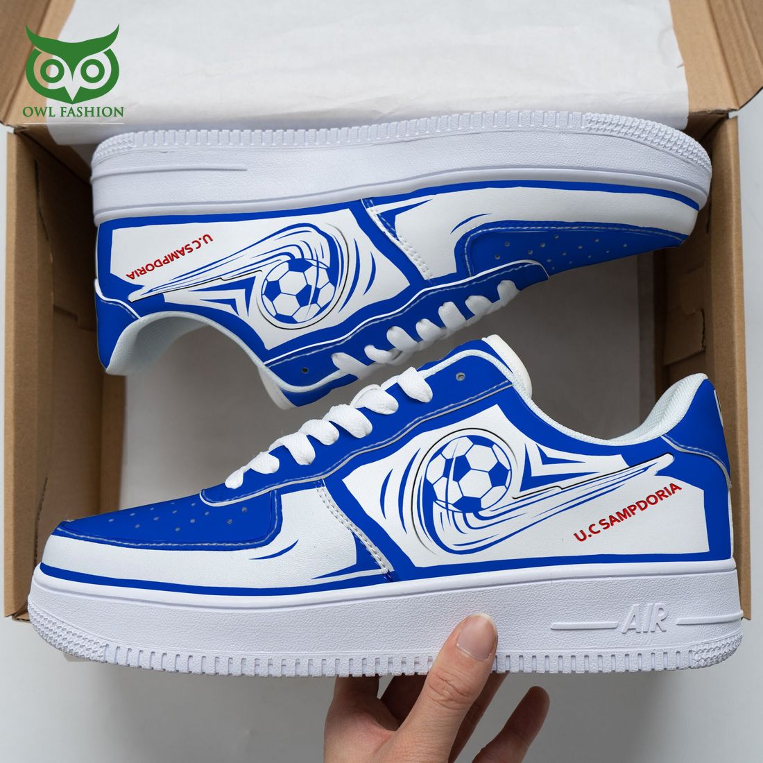 U.C. Sampdoria Serie A NAF Air Force 1 Shoes - Adult & Kids T-Shirts, Sweatshirts & Hoodies apparel design preview 1