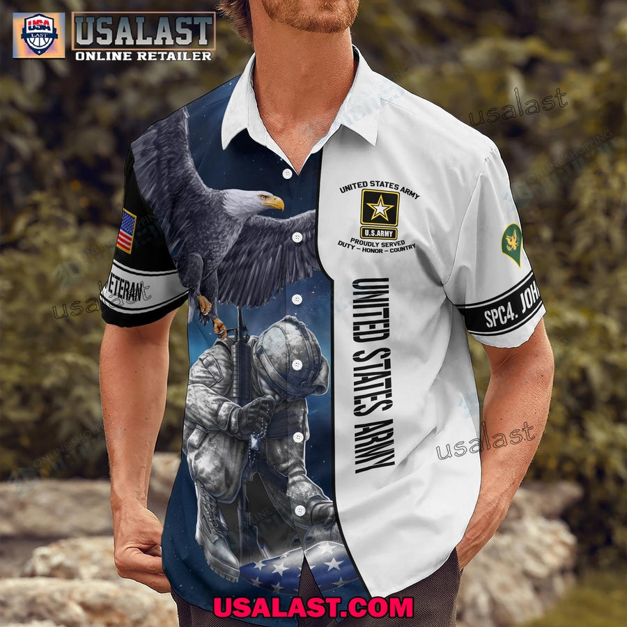 U.S. Army Eagle And Veterans Hawaiian Polo - Adult & Kids T-Shirts, Sweatshirts & Hoodies apparel design preview 1