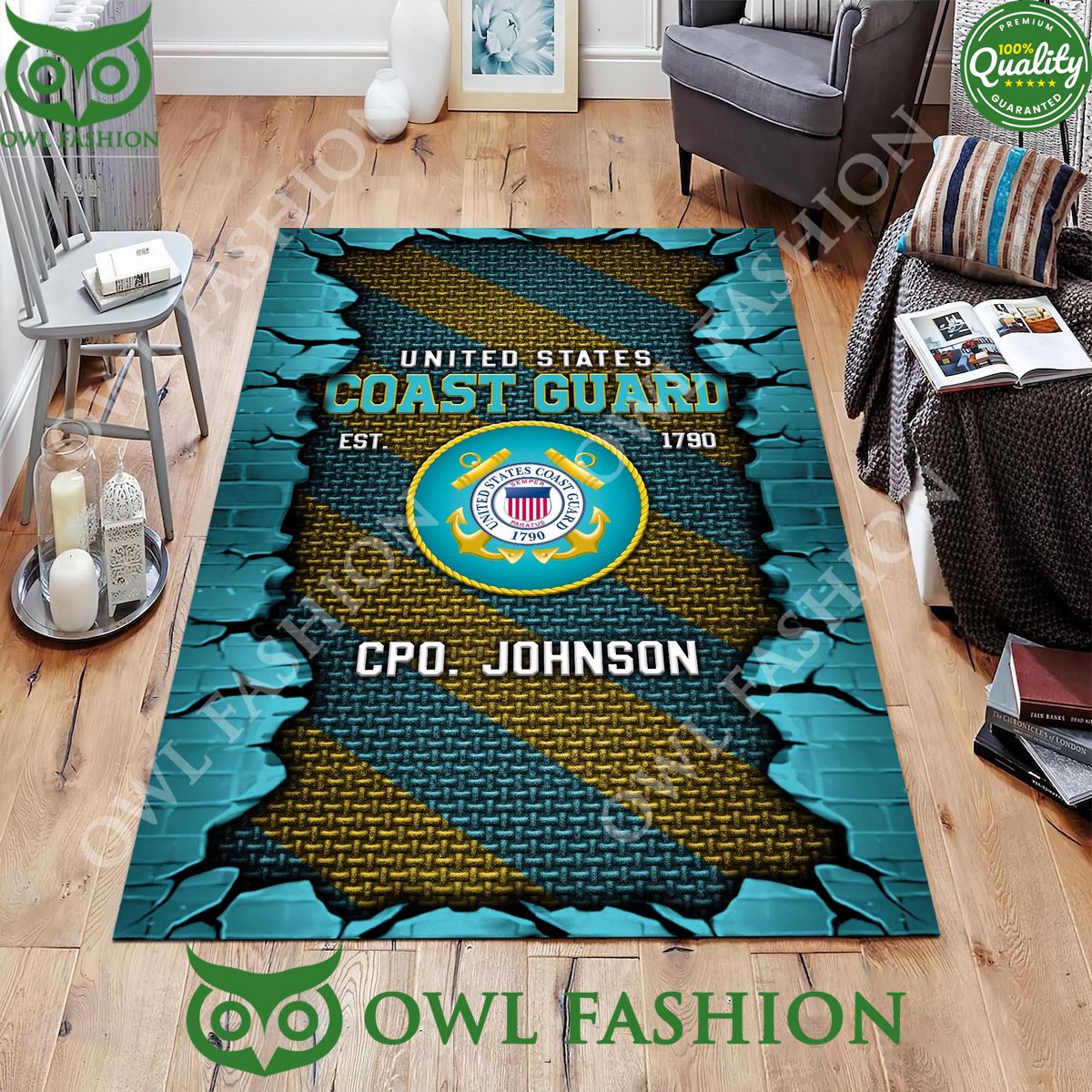 U.S. Coast Guard Military Veteran Rugs Living Room - Adult & Kids T-Shirts, Sweatshirts & Hoodies apparel design preview 1