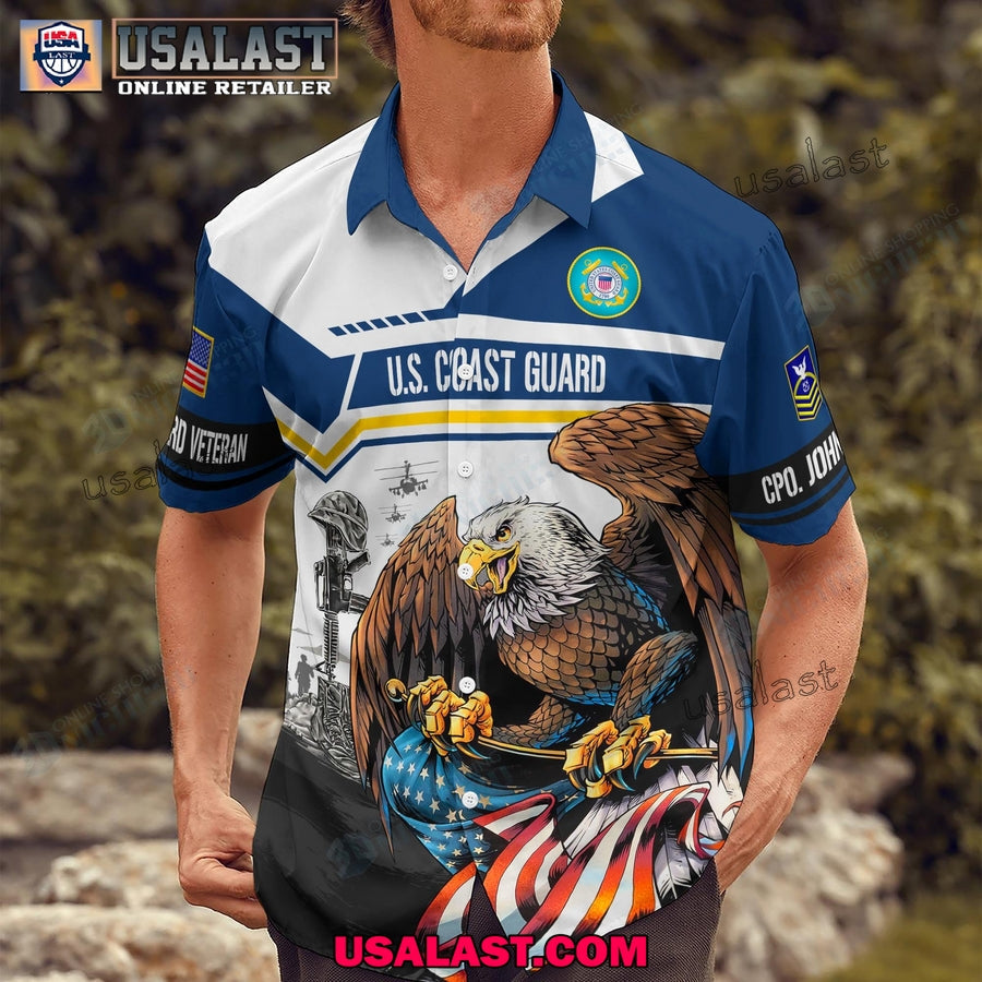 U.S. Coast Guard Veterans Hawaiian Polo And - Adult & Kids T-Shirts, Sweatshirts & Hoodies apparel design preview 1