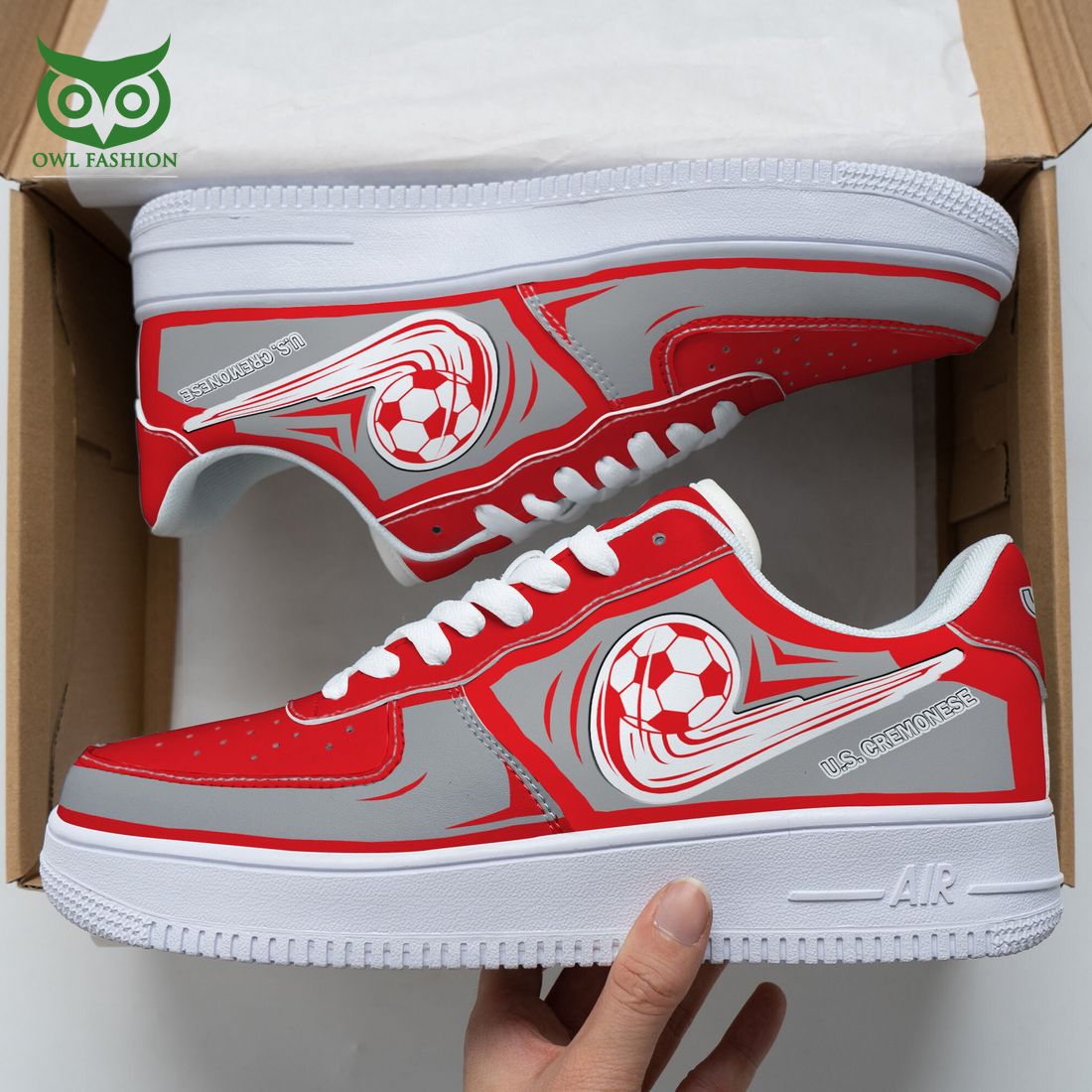 U.S. Cremonese Serie A NAF Air Force 1 Shoes - Adult & Kids T-Shirts, Sweatshirts & Hoodies apparel design preview 1