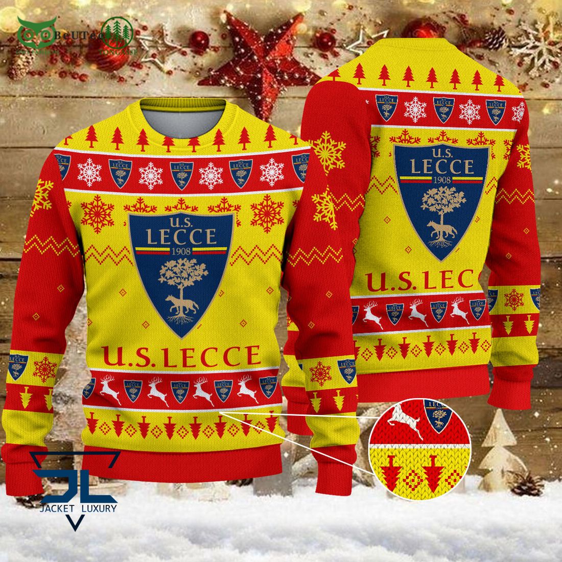 U.S. Lecce Team Football Lega Serie A Ugly Sweater - Adult & Kids T-Shirts, Sweatshirts & Hoodies apparel design preview 1