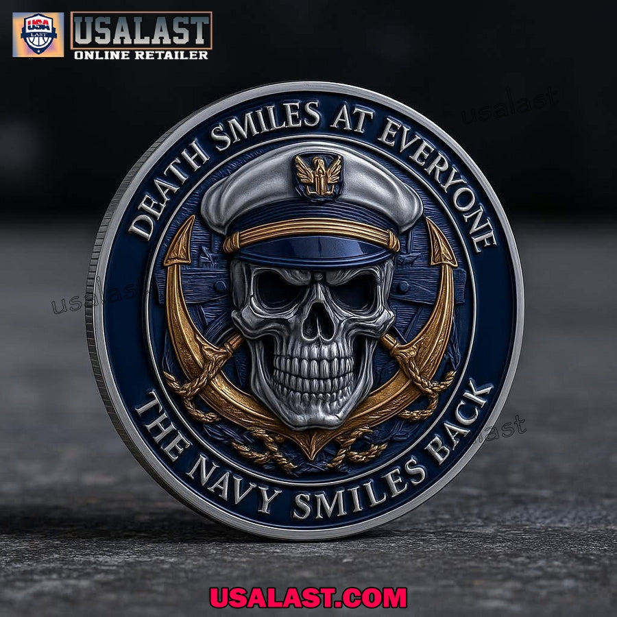 U.S. Navy Death Skull Commemorative Coin - Adult & Kids T-Shirts, Sweatshirts & Hoodies apparel design preview 1