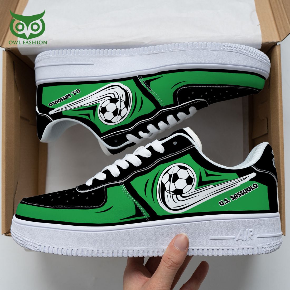 U.S. Sassuolo Serie A NAF Air Force 1 Shoes - Adult & Kids T-Shirts, Sweatshirts & Hoodies apparel design preview 1