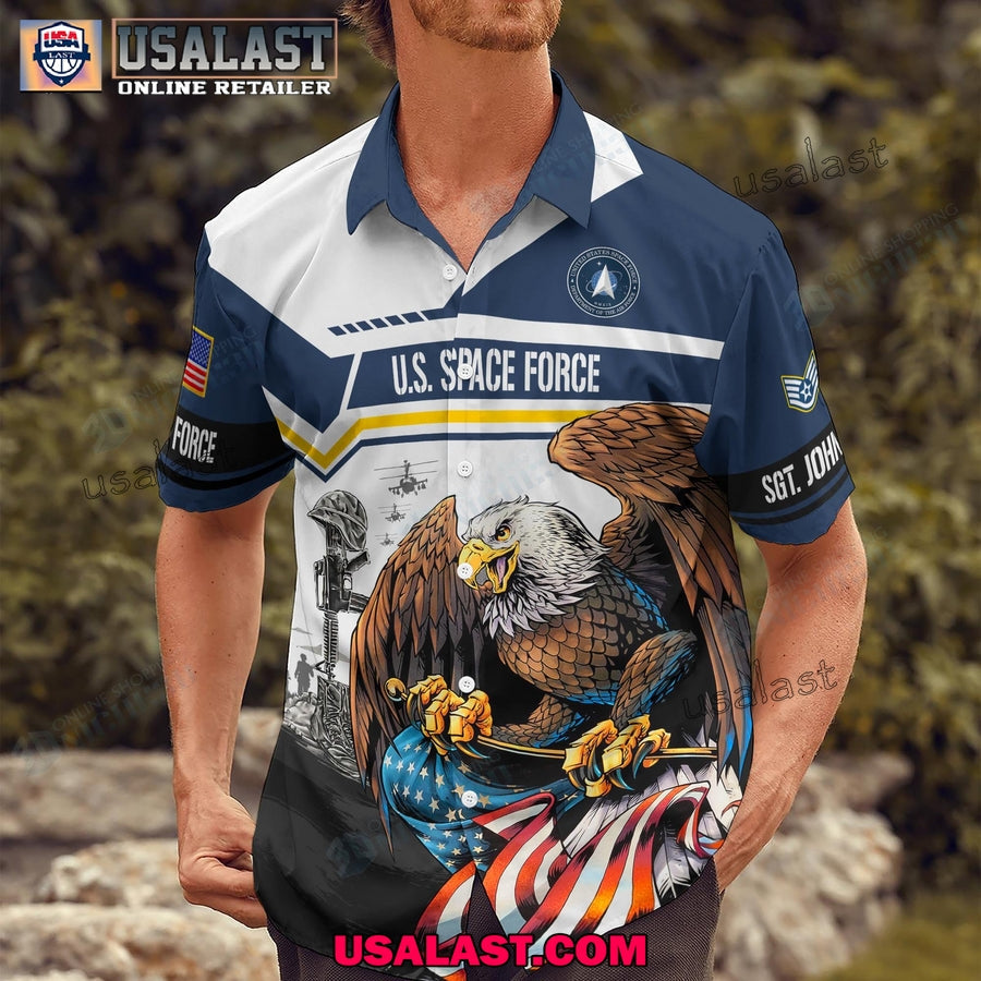 U.S. Space Force Veterans Hawaiian Polo And - Adult & Kids T-Shirts, Sweatshirts & Hoodies apparel design preview 1