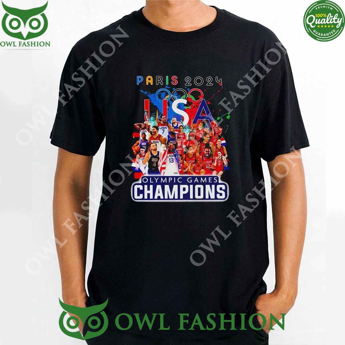 2024 Paris Olympic Games Champions Usa Best Nation - Adult & Kids T-Shirts, Sweatshirts & Hoodies apparel design preview 1