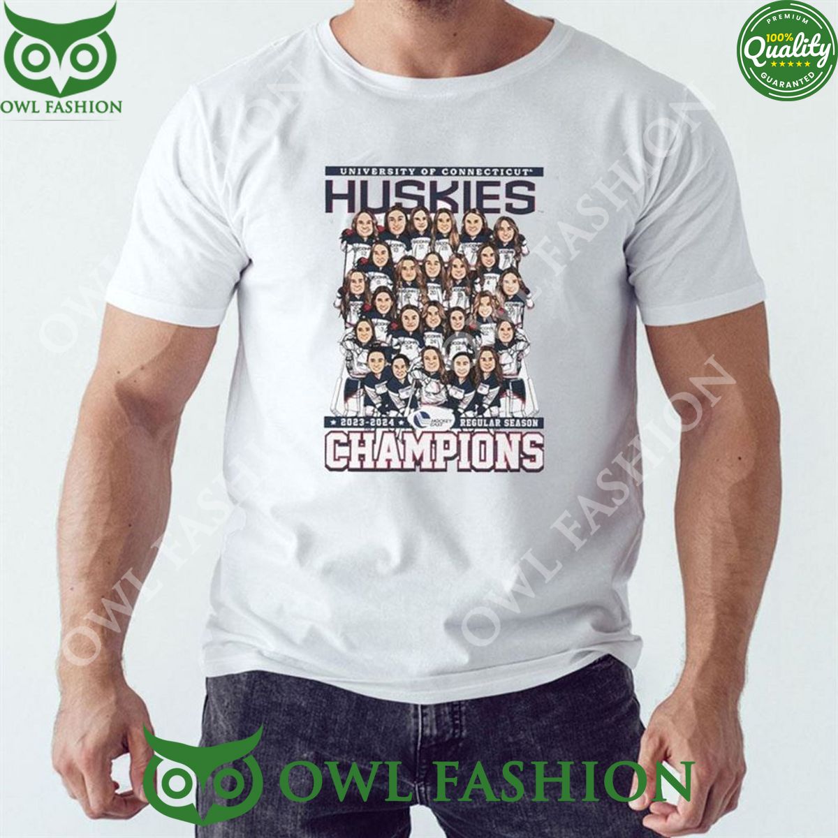 Uconn Huskies 2023 2024 Hockey East Regular Season - Adult & Kids T-Shirts, Sweatshirts & Hoodies apparel design preview 1