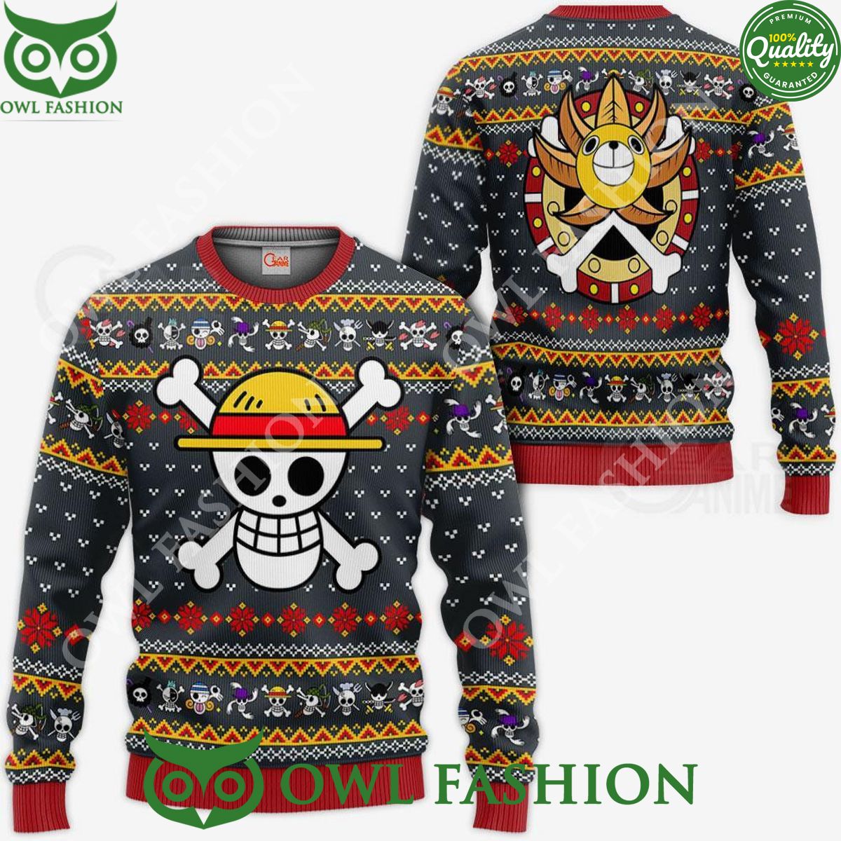 Ugly Christmas Sweater Straw Hat Priate Xmas Gift - Adult & Kids T-Shirts, Sweatshirts & Hoodies apparel design preview 1