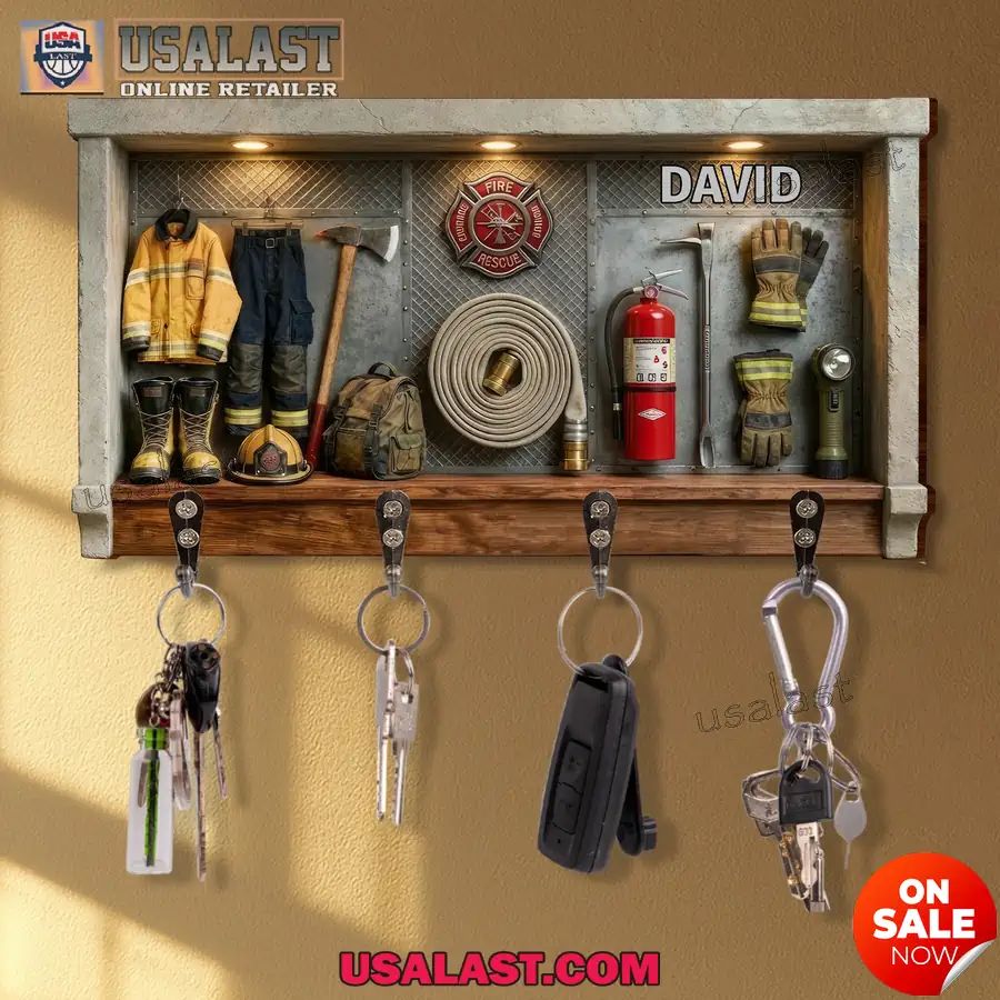 Personalized Firefighters Wall Key Holder - Adult & Kids T-Shirts, Sweatshirts & Hoodies apparel design preview 1