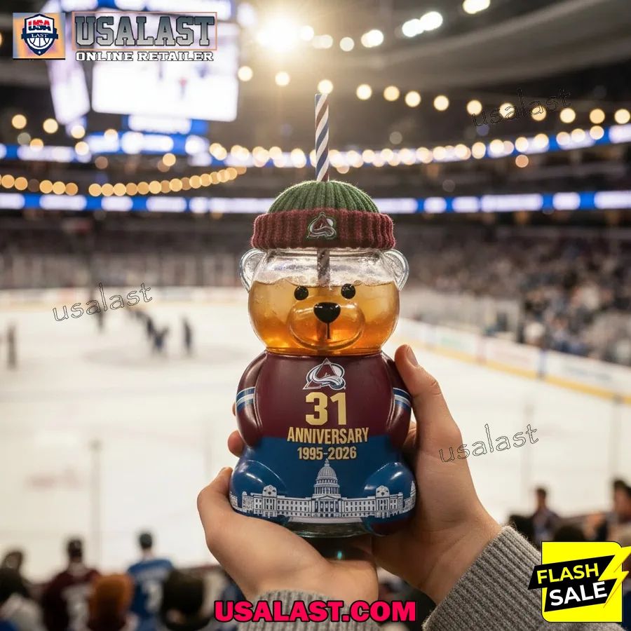 Colorado Avalanche 31st Anniversary 1995-2026 Bear - Adult & Kids T-Shirts, Sweatshirts & Hoodies apparel design preview 1