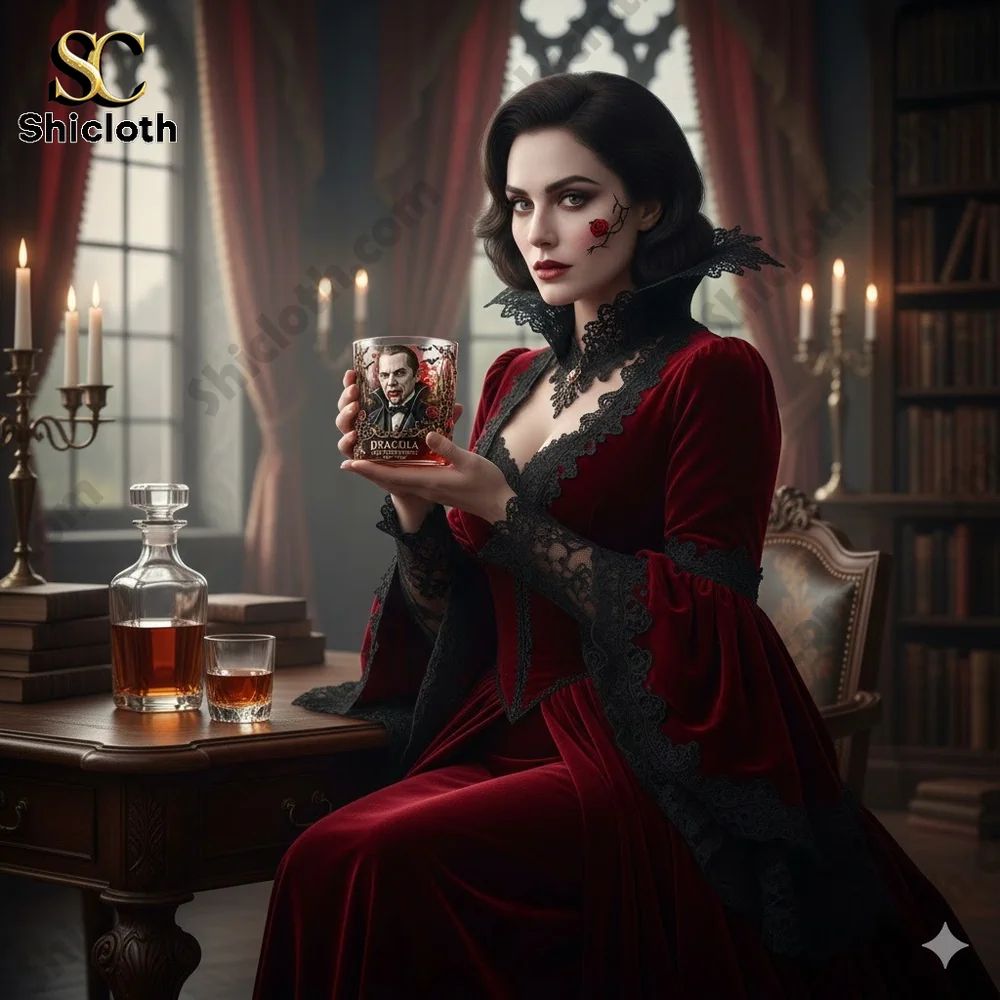 Dracula 130th Anniversary Gothic Whiskey Glass - Adult & Kids T-Shirts, Sweatshirts & Hoodies apparel design preview 1