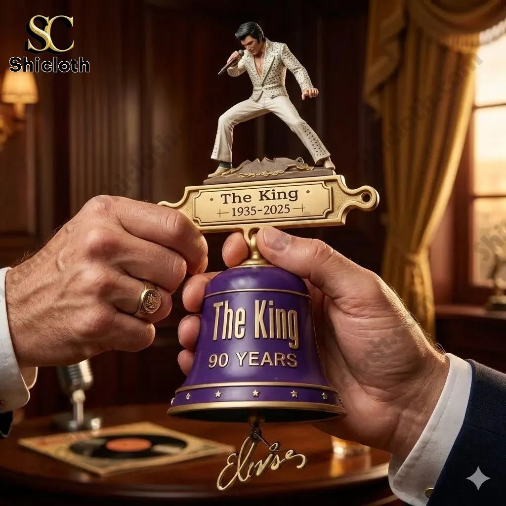 The King 90th Anniversary Commemorative Wall Bell - Adult & Kids T-Shirts, Sweatshirts & Hoodies apparel design preview 1