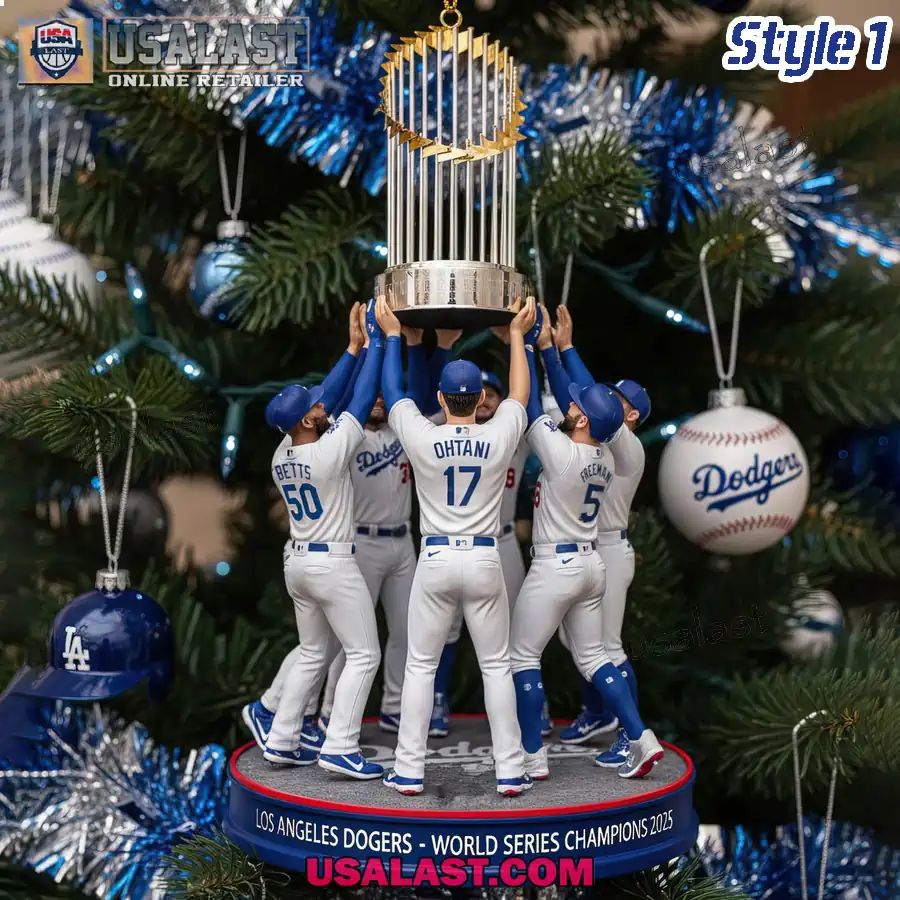 LA Dodgers 2025 MLB Championship Christmas Ornament - Adult & Kids T-Shirts, Sweatshirts & Hoodies apparel design preview 1