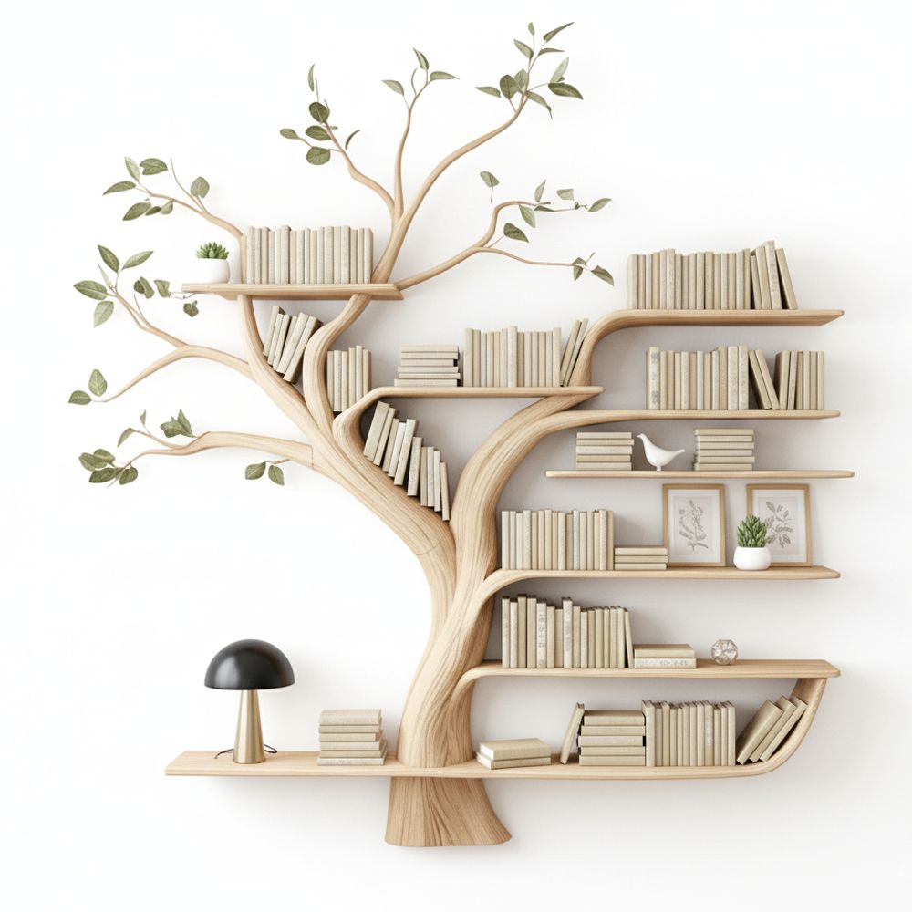 Handcrafted Tree Bookshelf - Adult & Kids T-Shirts, Sweatshirts & Hoodies apparel design preview 1