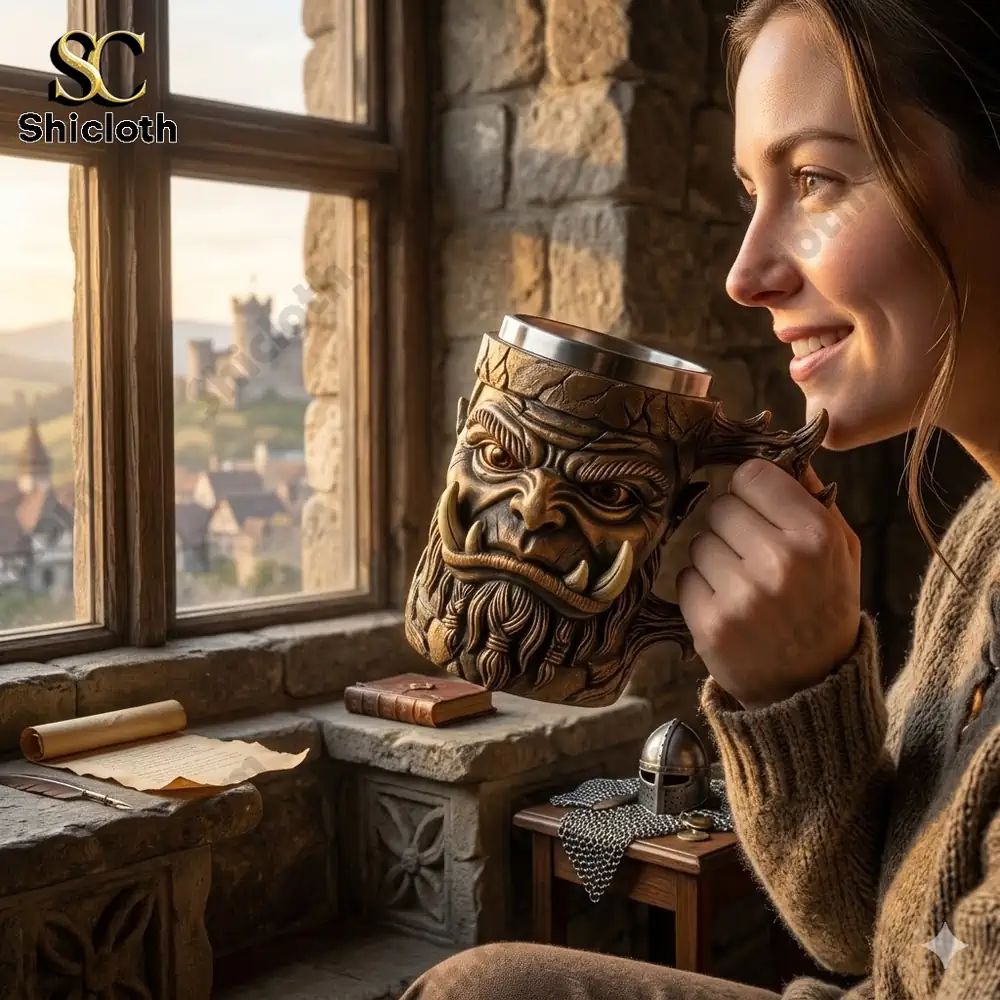 The Barbarian Warchief 3D Sculpted Fantasy Tankard - Adult & Kids T-Shirts, Sweatshirts & Hoodies apparel design preview 1