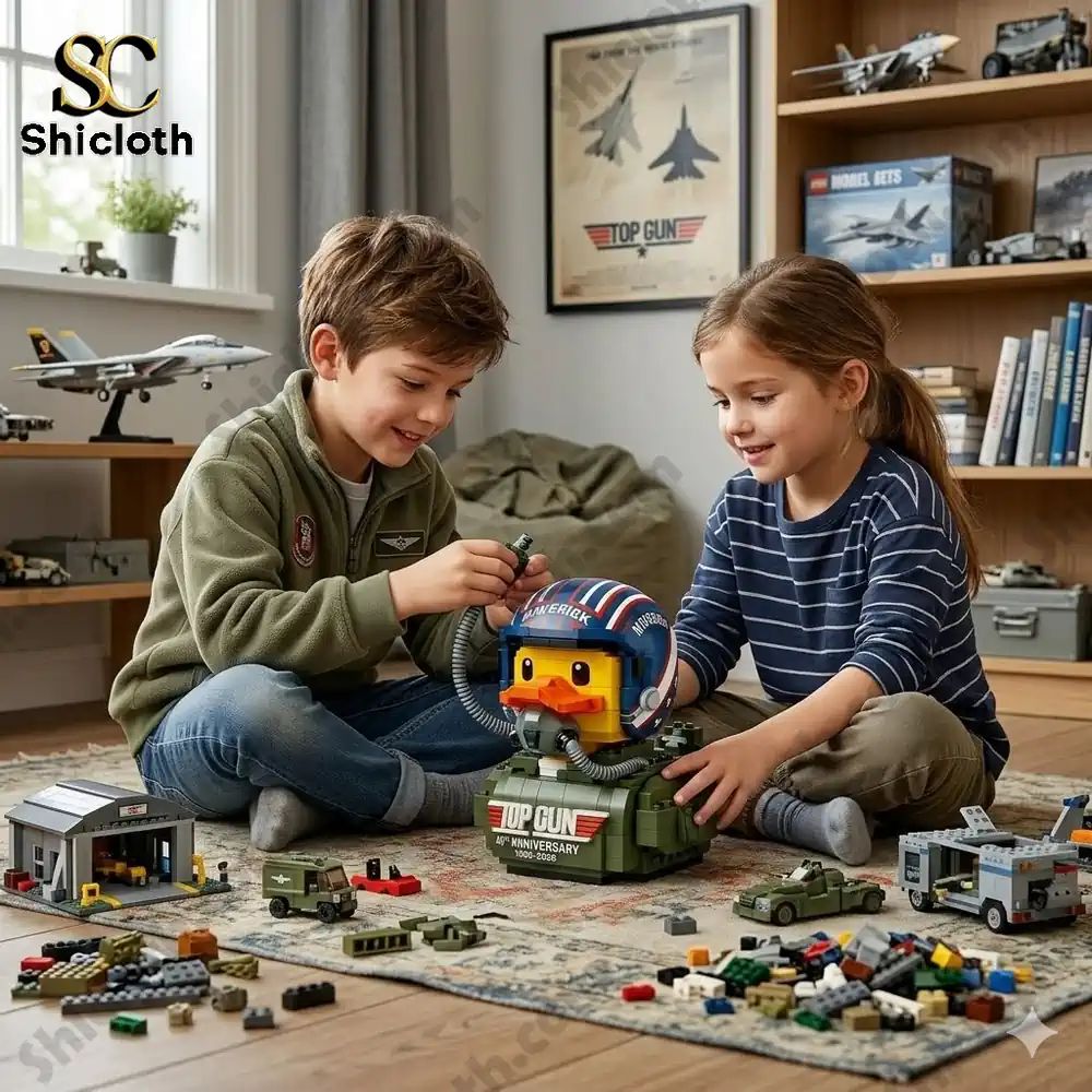Gun 40th Anniversary Pilot Duck Building Blocks - Adult & Kids T-Shirts, Sweatshirts & Hoodies apparel design preview 1