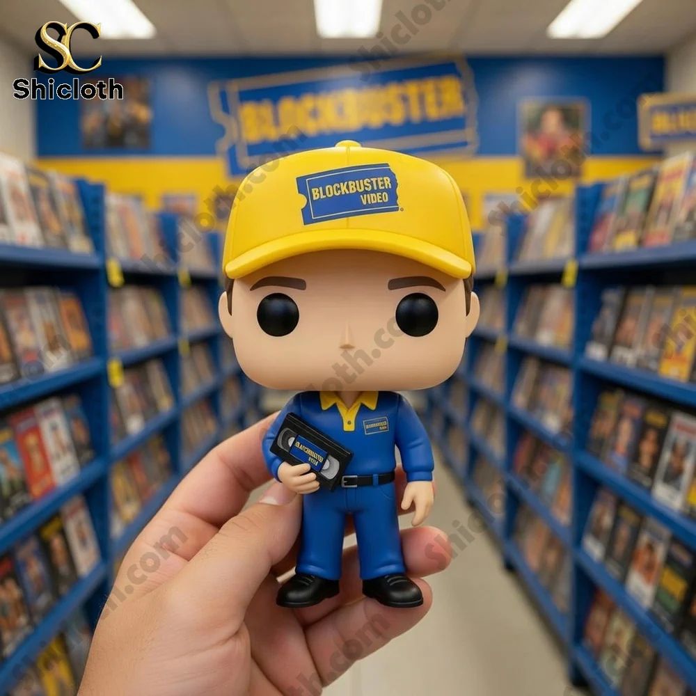 Rewind to Nostalgia_ Blockbuster Pop! Figure - Adult & Kids T-Shirts, Sweatshirts & Hoodies apparel design preview 1