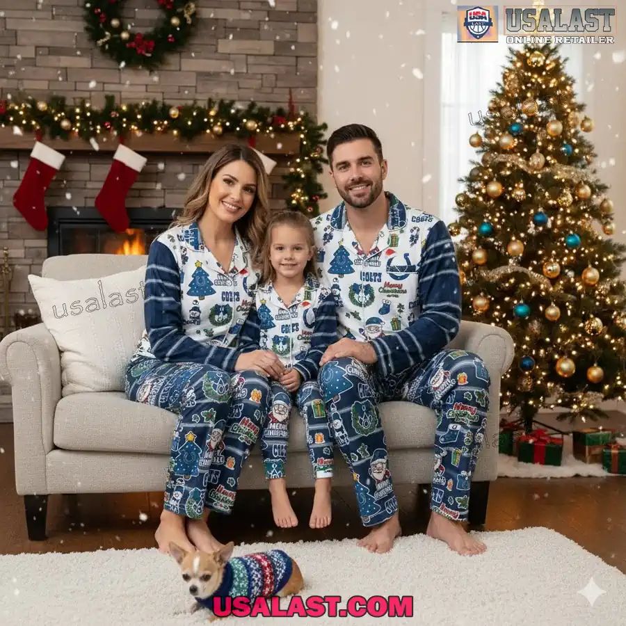 Indianapolis Colts Plaid Button Pajamas Set - Adult & Kids T-Shirts, Sweatshirts & Hoodies apparel design preview 1