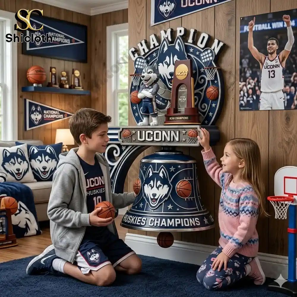 UConn Huskies National Champions 2026 Wall Bell - Adult & Kids T-Shirts, Sweatshirts & Hoodies apparel design preview 1