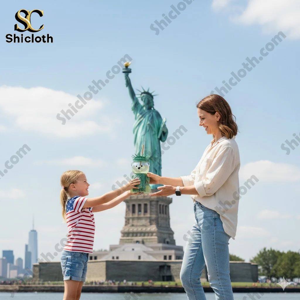 Statue of Liberty Bear Drinkware Cup - Adult & Kids T-Shirts, Sweatshirts & Hoodies apparel design preview 1