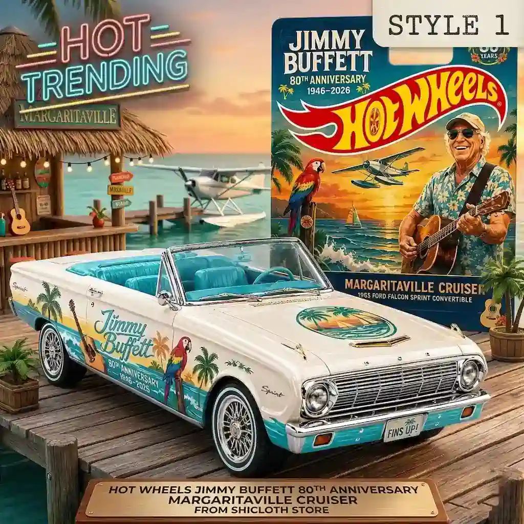 Wheels Jimmy Buffett 80th Anniversary Margaritaville - Adult & Kids T-Shirts, Sweatshirts & Hoodies apparel design preview 1