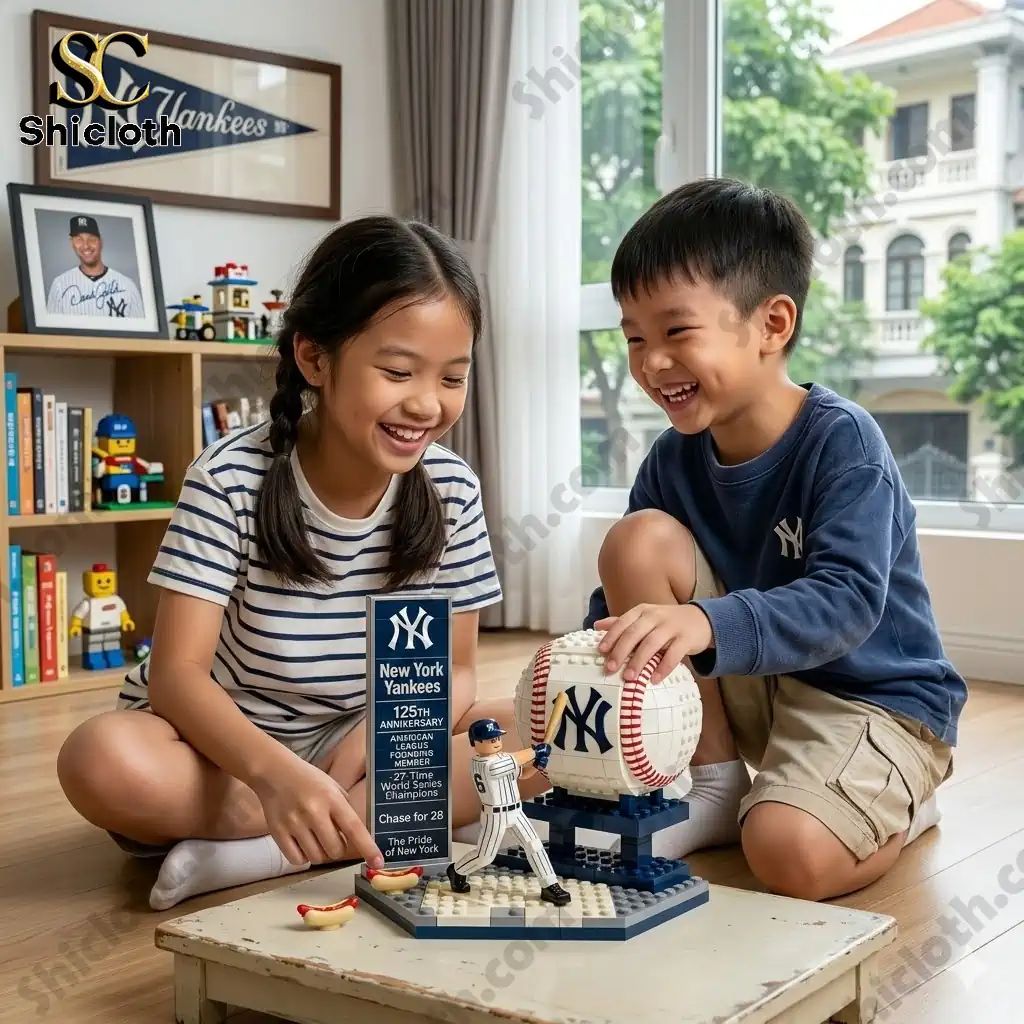 New York Yankees 125th Anniversary Building Brick Set - Adult & Kids T-Shirts, Sweatshirts & Hoodies apparel design preview 1