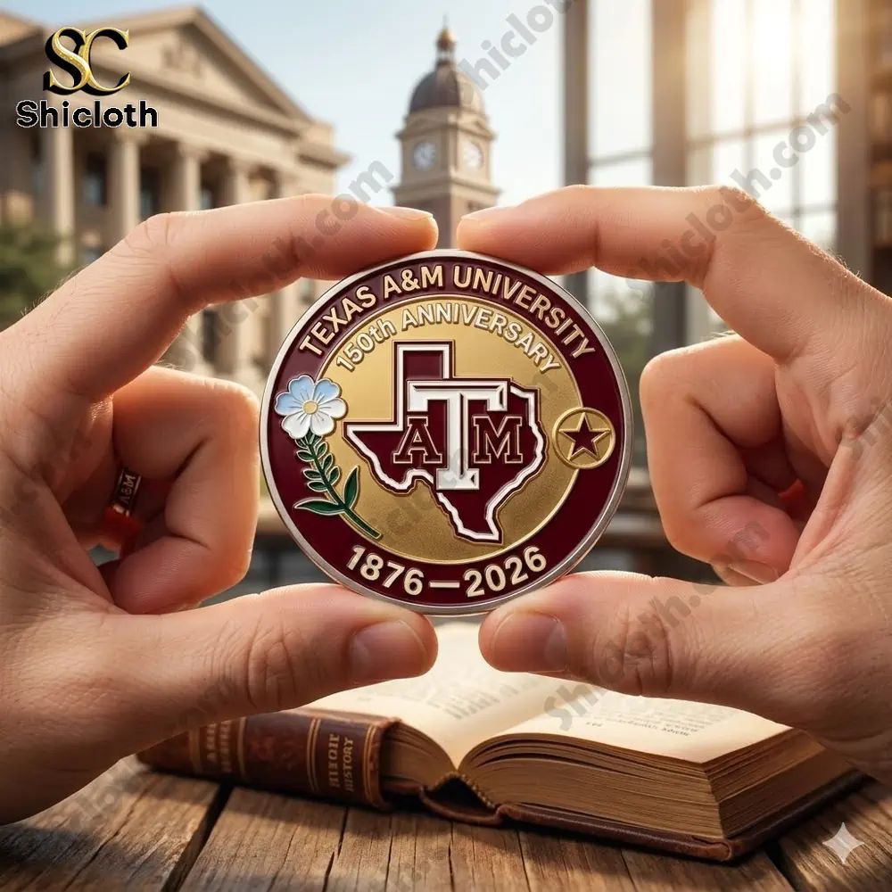 Texas A&M University 150th Anniversary Challenge Coin - Adult & Kids T-Shirts, Sweatshirts & Hoodies apparel design preview 1
