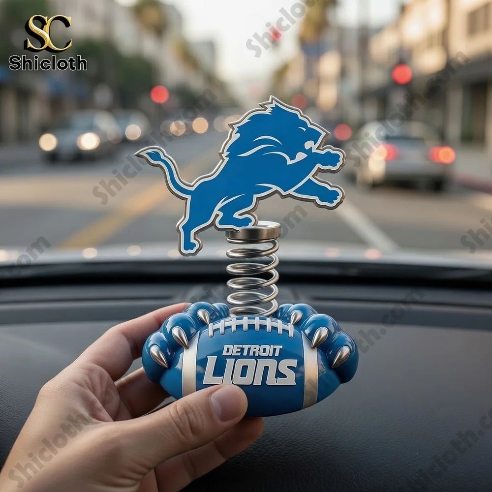 Detroit Lions Car Dashboard Bobblehead - Adult & Kids T-Shirts, Sweatshirts & Hoodies apparel design preview 1