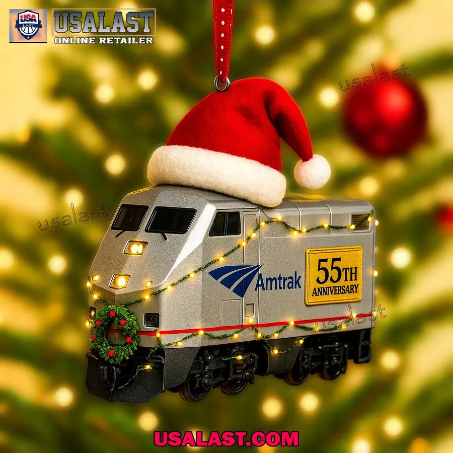 Amtrak 55th Anniversary Train Christmas Ornament - Adult & Kids T-Shirts, Sweatshirts & Hoodies apparel design preview 1