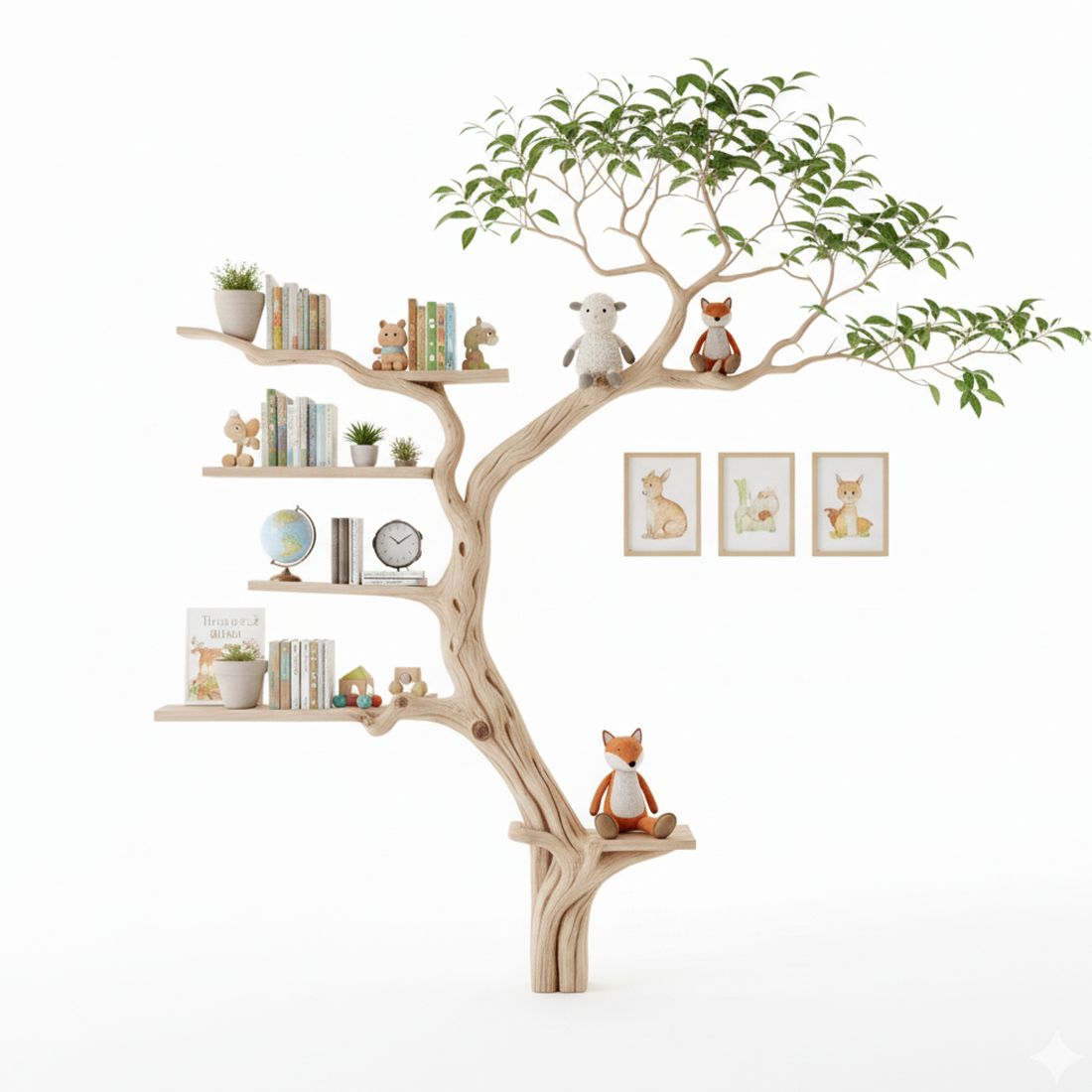 Handcrafted Tree Branch Bookshelf Decorative - Adult & Kids T-Shirts, Sweatshirts & Hoodies apparel design preview 1