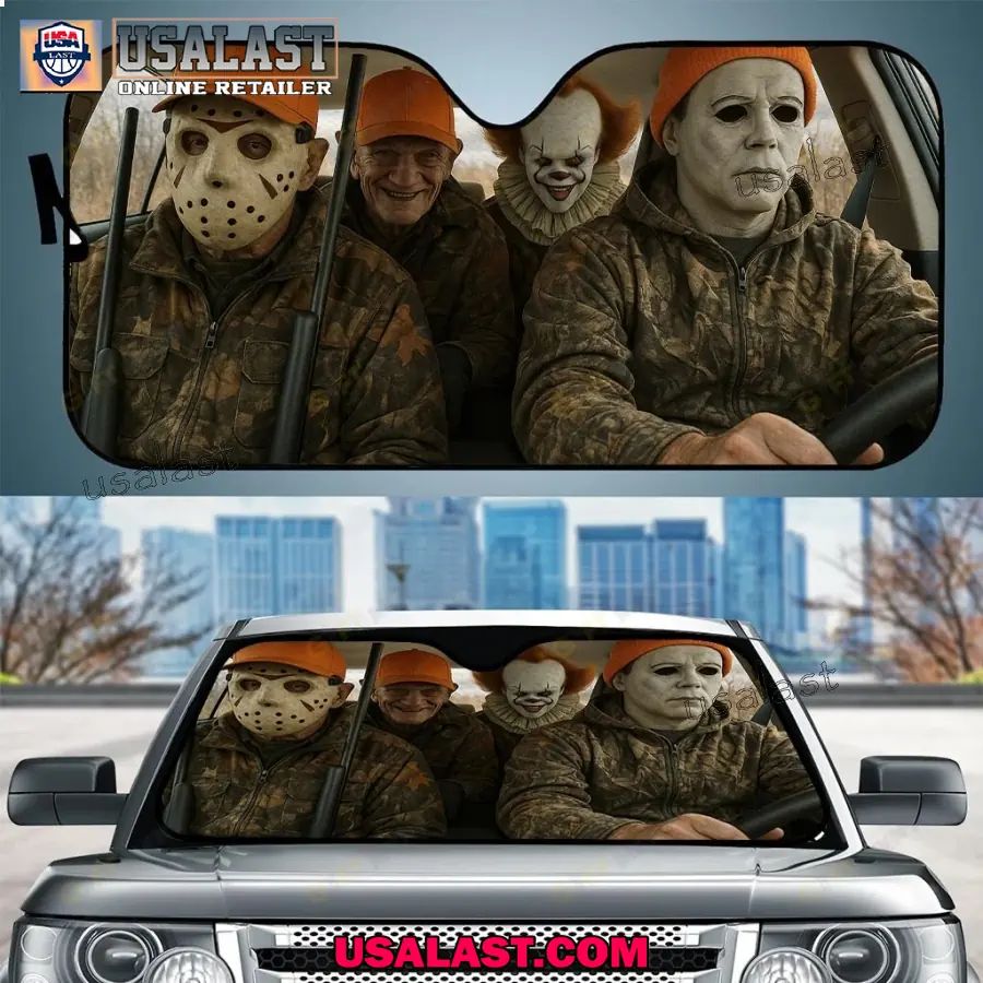 Hunting Horror Movie Characters Car Sunshade, - Adult & Kids T-Shirts, Sweatshirts & Hoodies apparel design preview 1