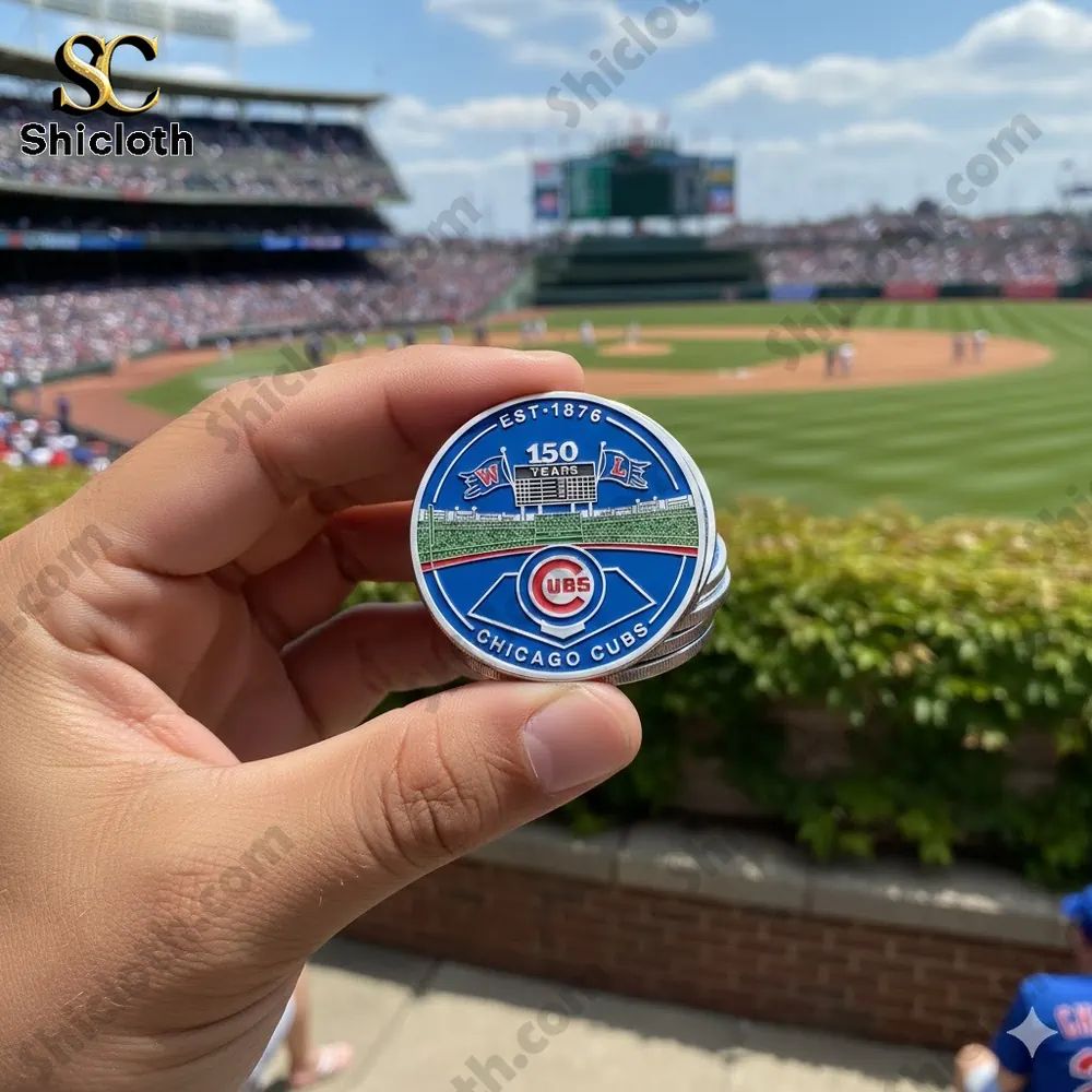Chicago Cubs 150th Anniversary Commemorative Coin - Adult & Kids T-Shirts, Sweatshirts & Hoodies apparel design preview 1
