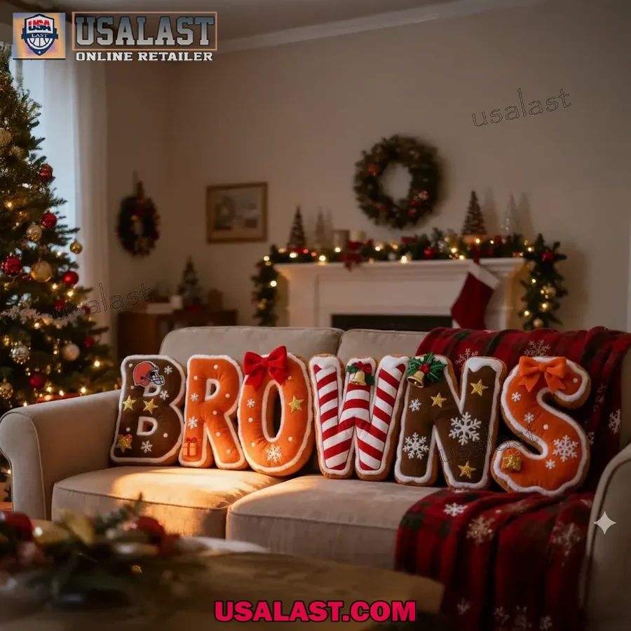 Cleveland Browns Christmas Plush Pillow - Adult & Kids T-Shirts, Sweatshirts & Hoodies apparel design preview 1