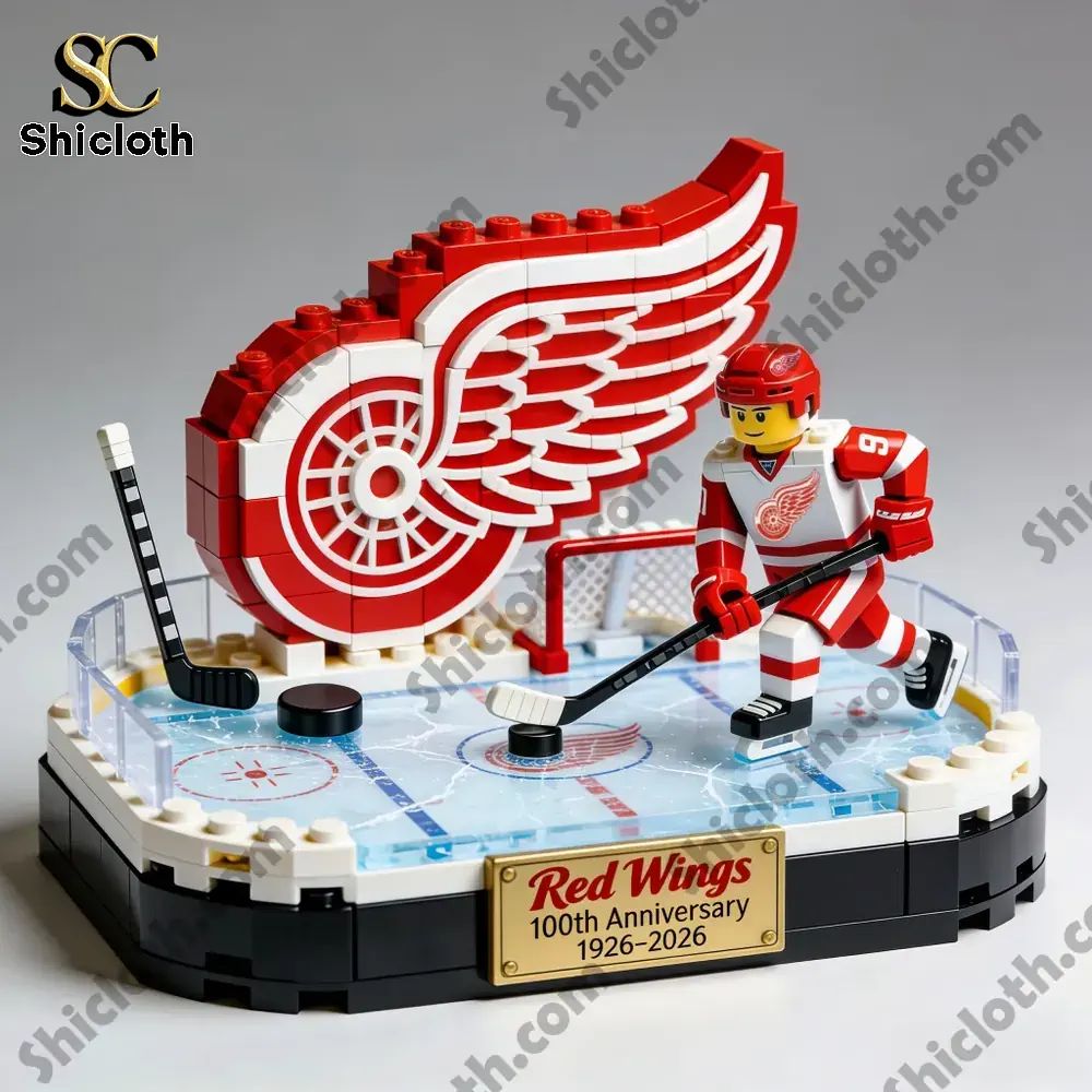 Red Wings 100th Anniversary LEGO-style Collectible - Adult & Kids T-Shirts, Sweatshirts & Hoodies apparel design preview 1