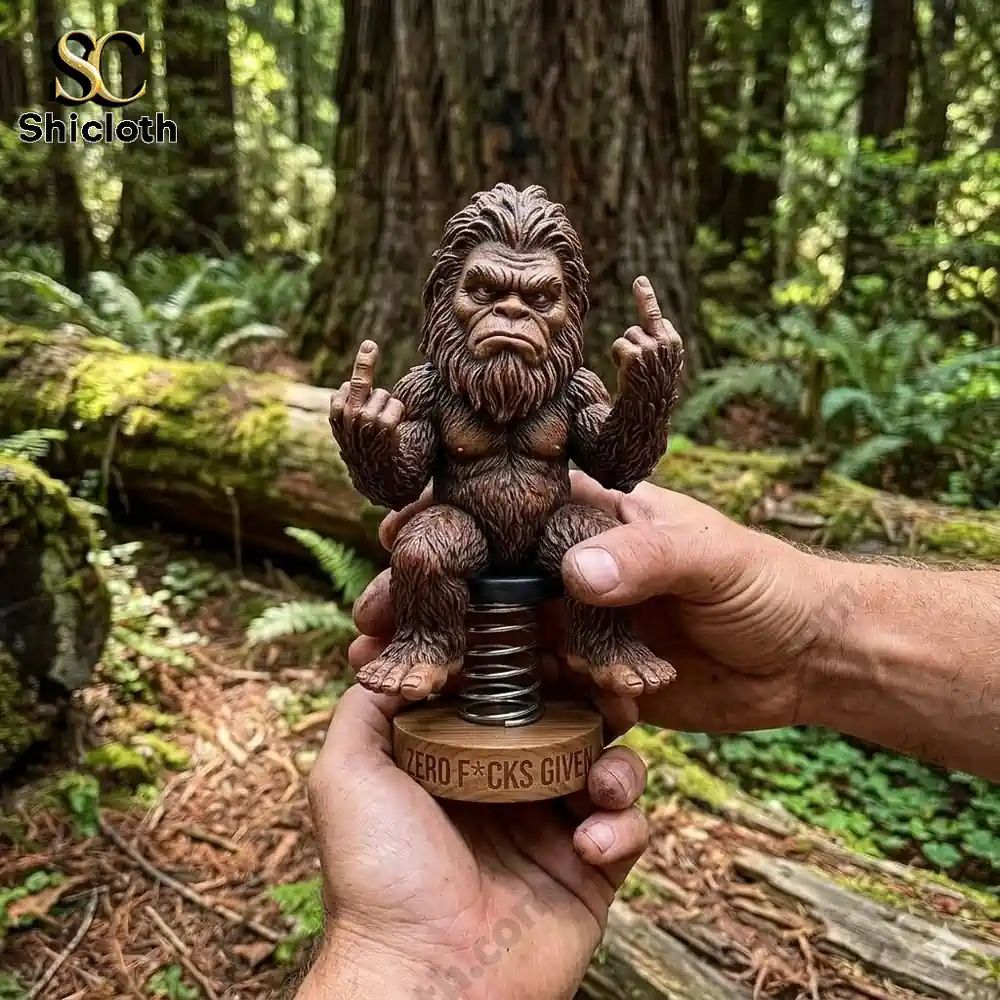 Bigfoot "Zero F_cks Given" Decor Car Dashboard - Adult & Kids T-Shirts, Sweatshirts & Hoodies apparel design preview 1