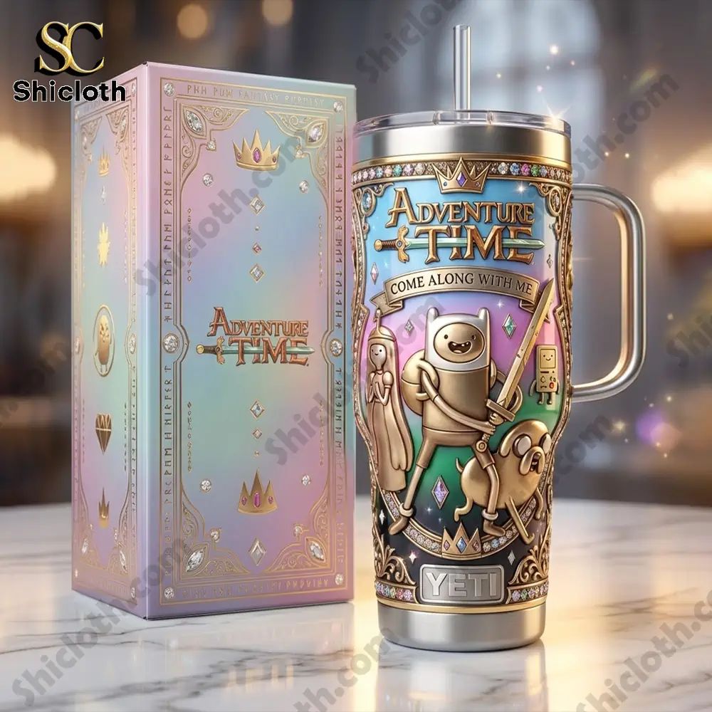 Adventure Time Finn And Jake 40oz Tumbler With Handle - Adult & Kids T-Shirts, Sweatshirts & Hoodies apparel design preview 1