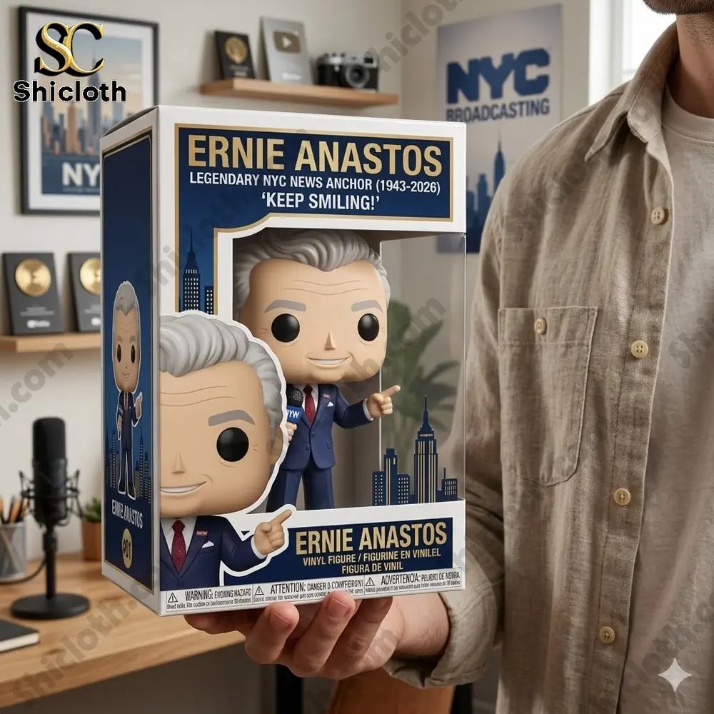 Ernie Anastos Legendary NYC News Anchor Pop! Figure - Adult & Kids T-Shirts, Sweatshirts & Hoodies apparel design preview 1