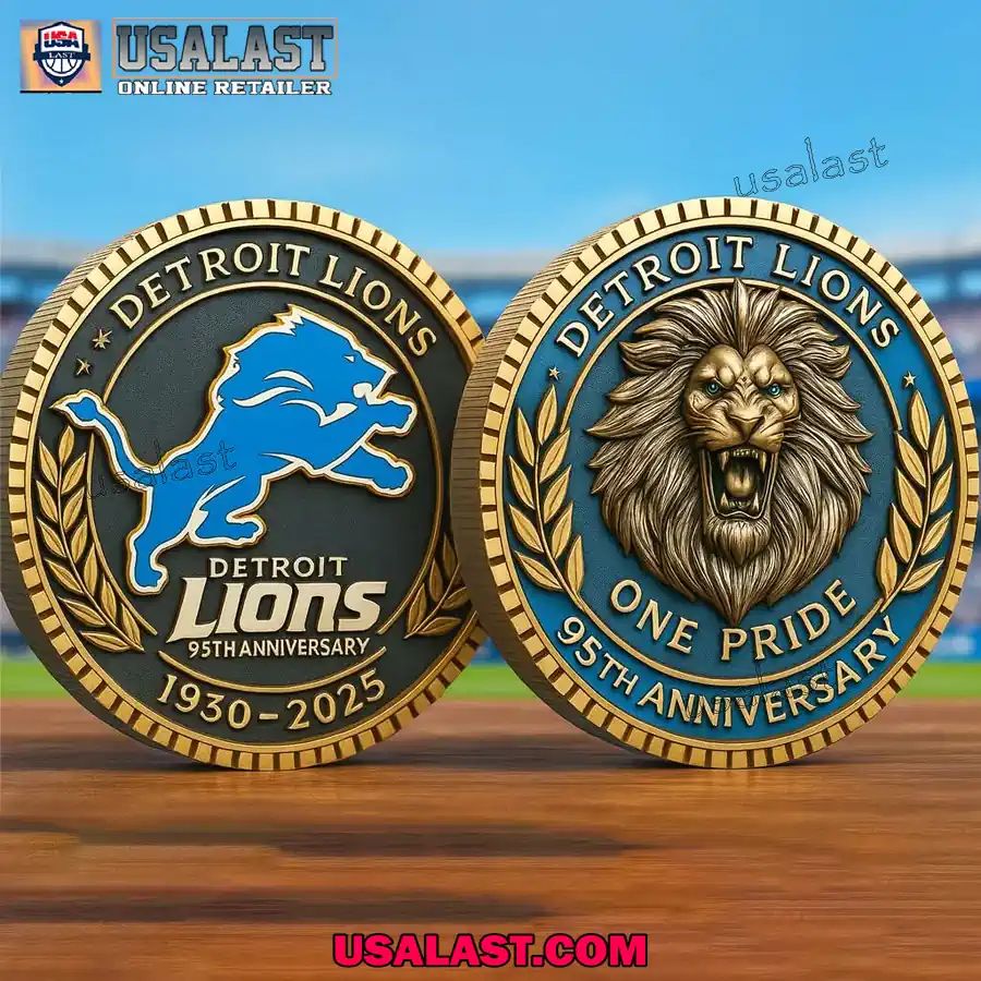 Detroit Lions 95th Anniversary Commemorative Coin - Adult & Kids T-Shirts, Sweatshirts & Hoodies apparel design preview 1
