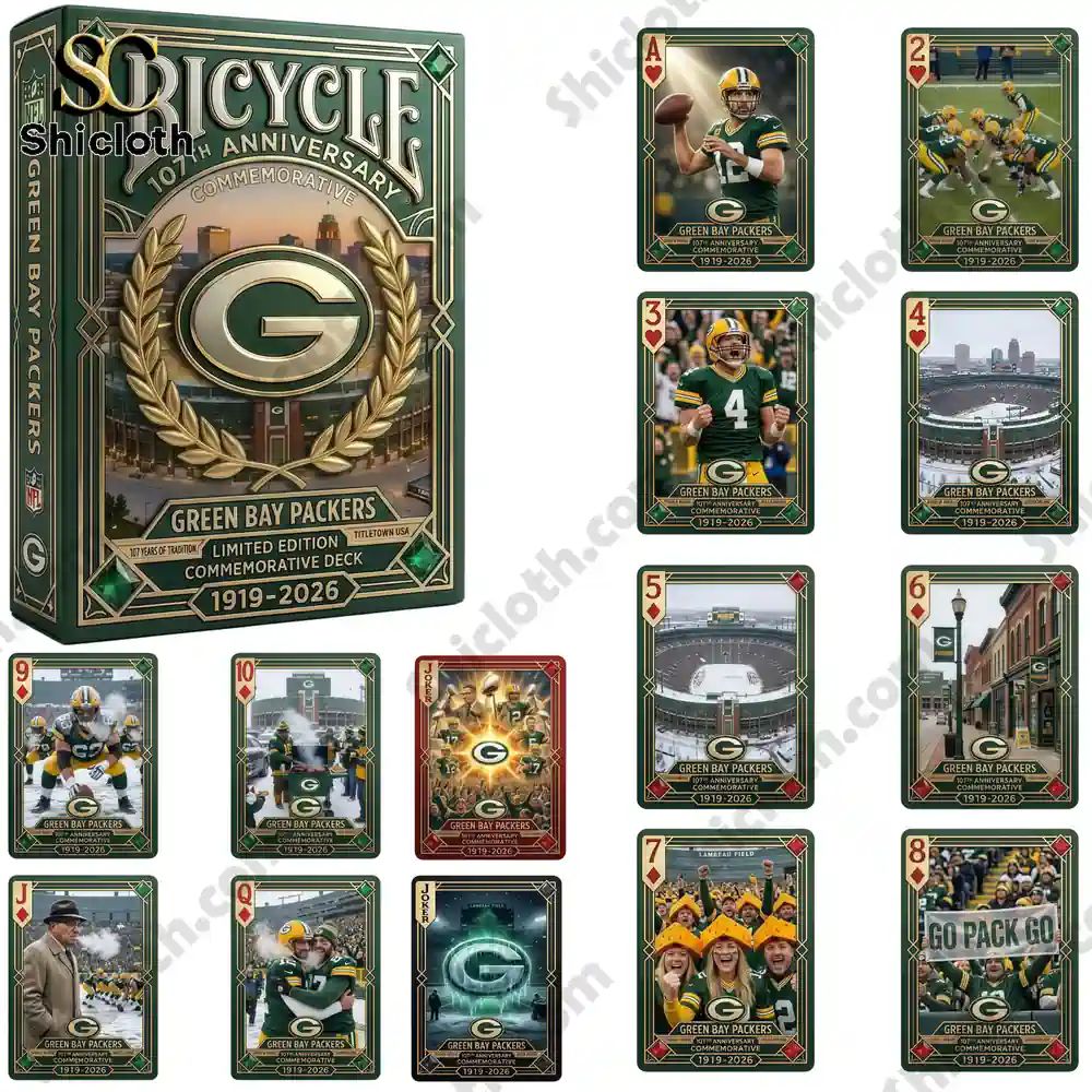Green Bay Packers 107th Anniversary Commemorative - Adult & Kids T-Shirts, Sweatshirts & Hoodies apparel design preview 1