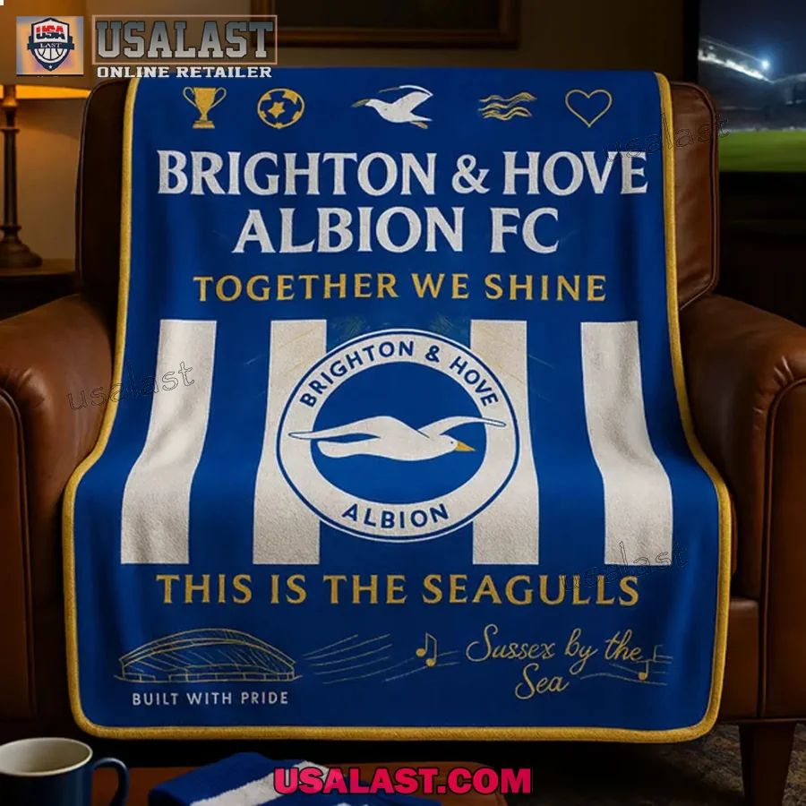 Brighton FC The Seagulls Match Day Blanket - Adult & Kids T-Shirts, Sweatshirts & Hoodies apparel design preview 1