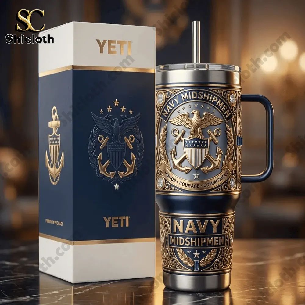 Navy Midshipmen Limited Yeti Tumbler With Handle - Adult & Kids T-Shirts, Sweatshirts & Hoodies apparel design preview 1