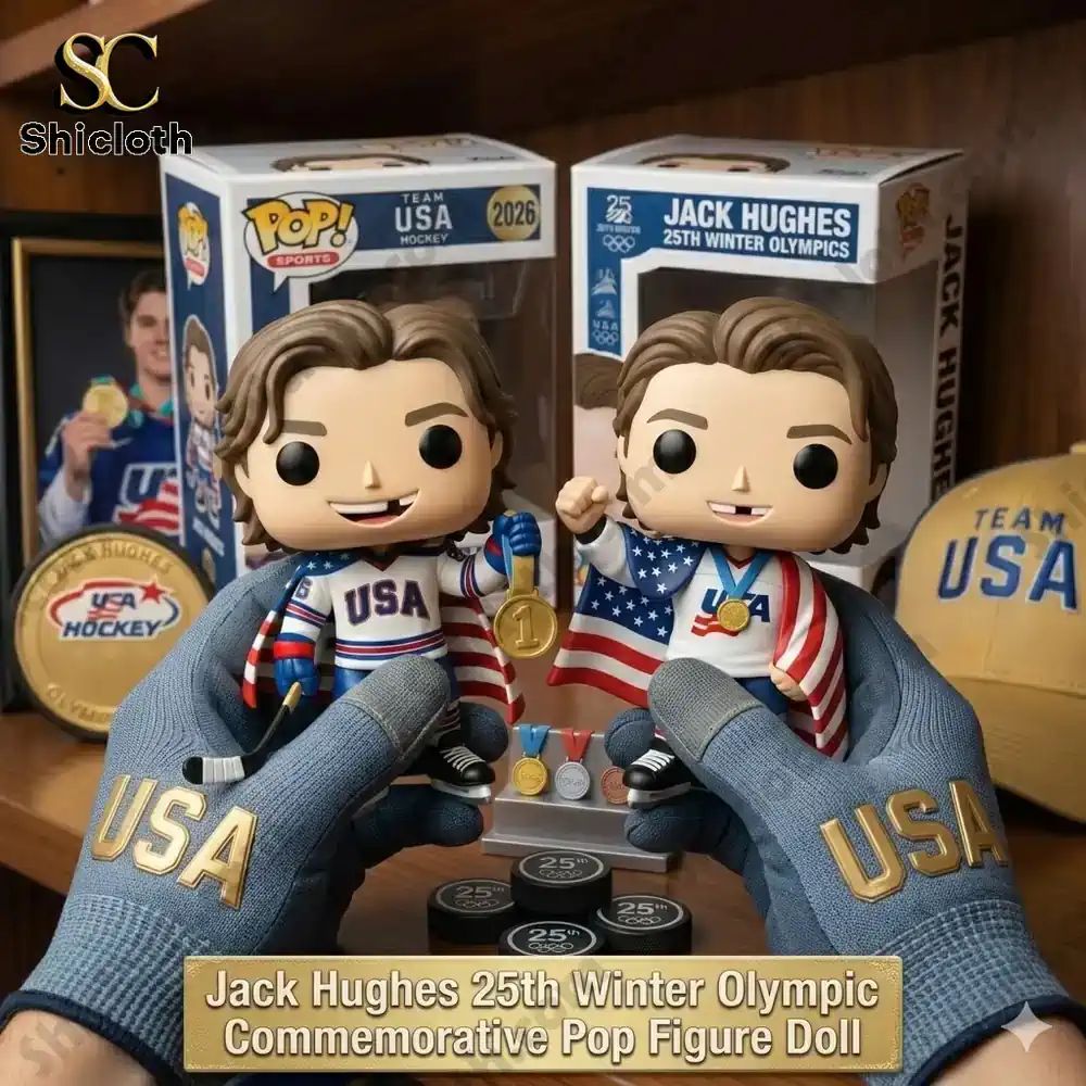 Jack Hughes XXV Winter Olympic Gold Pop! Figure Dolls - Adult & Kids T-Shirts, Sweatshirts & Hoodies apparel design preview 1