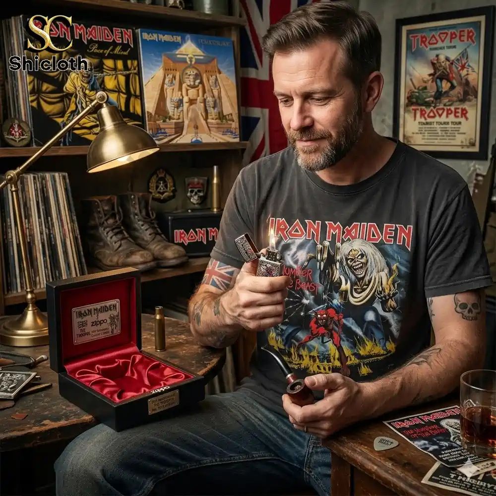 Iron Maiden 50Th Anniversary The Trooper 3D Zippo - Adult & Kids T-Shirts, Sweatshirts & Hoodies apparel design preview 1
