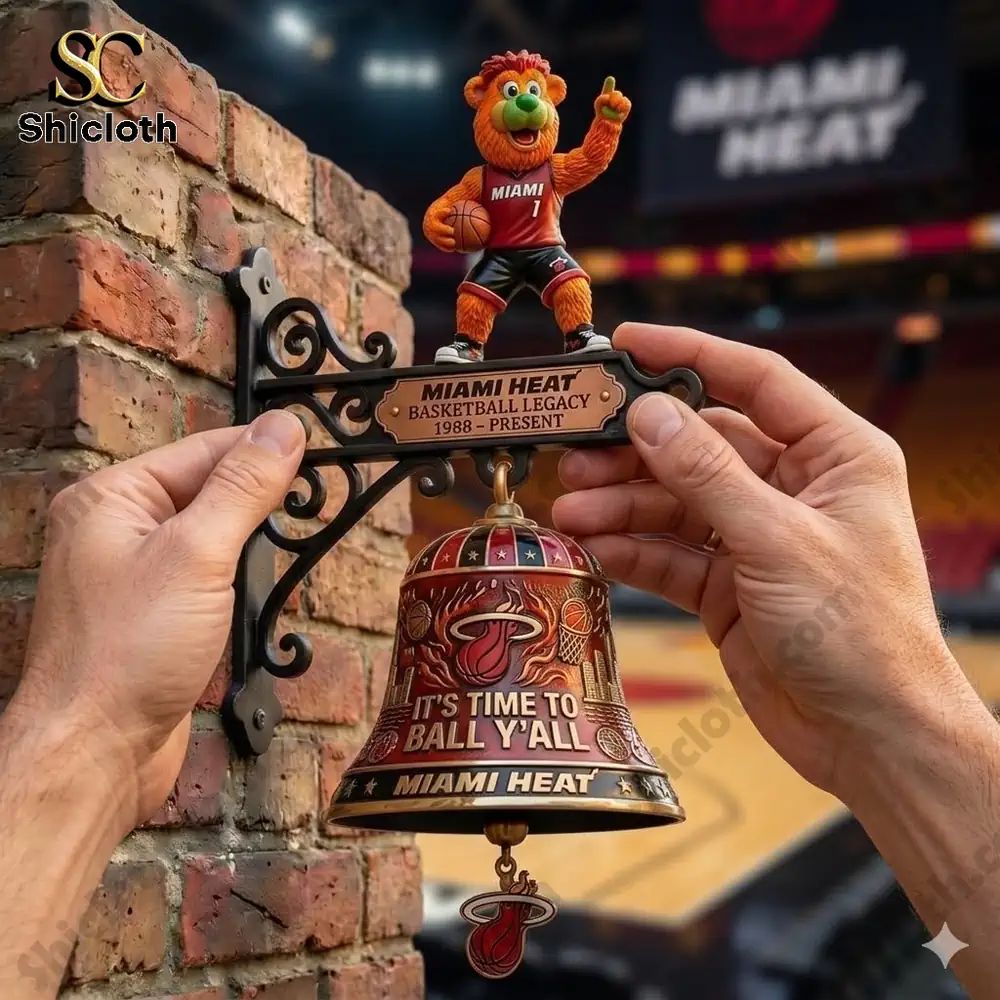 Miami Heat Its Time To Ball Y All Wall Bell - Adult & Kids T-Shirts, Sweatshirts & Hoodies apparel design preview 1