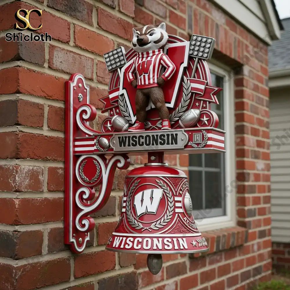 Wisconsin Bucky Badger Premium Wall Bell - Adult & Kids T-Shirts, Sweatshirts & Hoodies apparel design preview 1