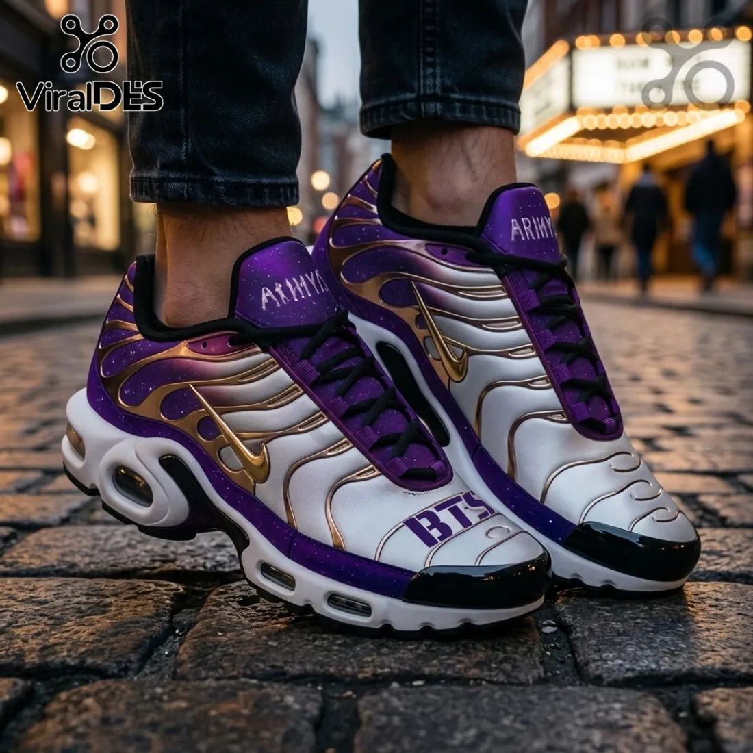 BTS ARMY Purple Galaxy Air Max Plus Sneakers - Adult & Kids T-Shirts, Sweatshirts & Hoodies apparel design preview 1