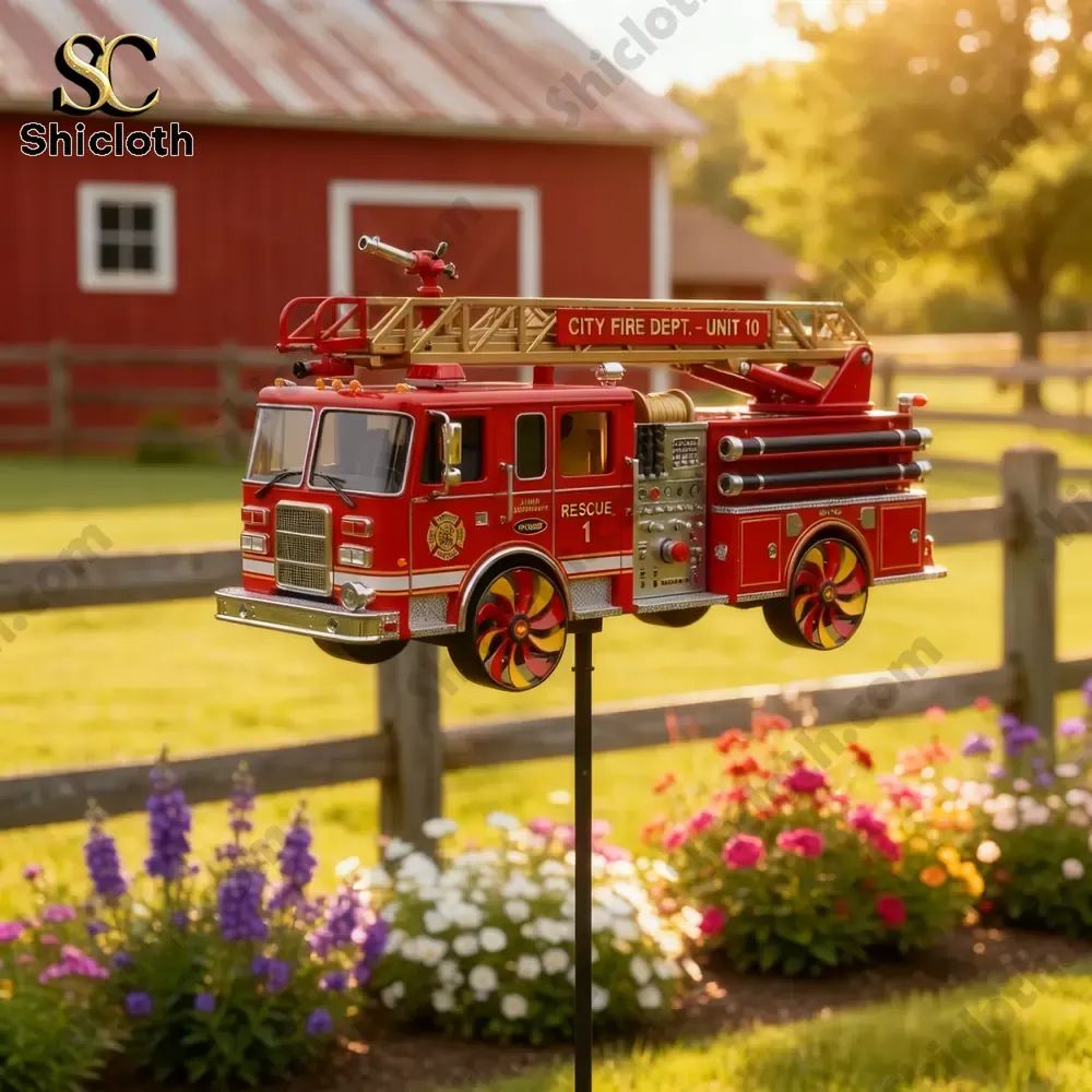 Fire Truck Spinner For Garden - Adult & Kids T-Shirts, Sweatshirts & Hoodies apparel design preview 1