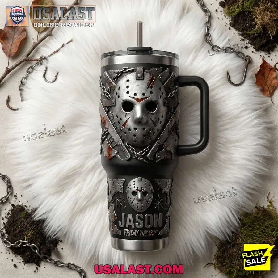 Jason Friday The 13th Horror Tumbler With Handle - Adult & Kids T-Shirts, Sweatshirts & Hoodies apparel design preview 1
