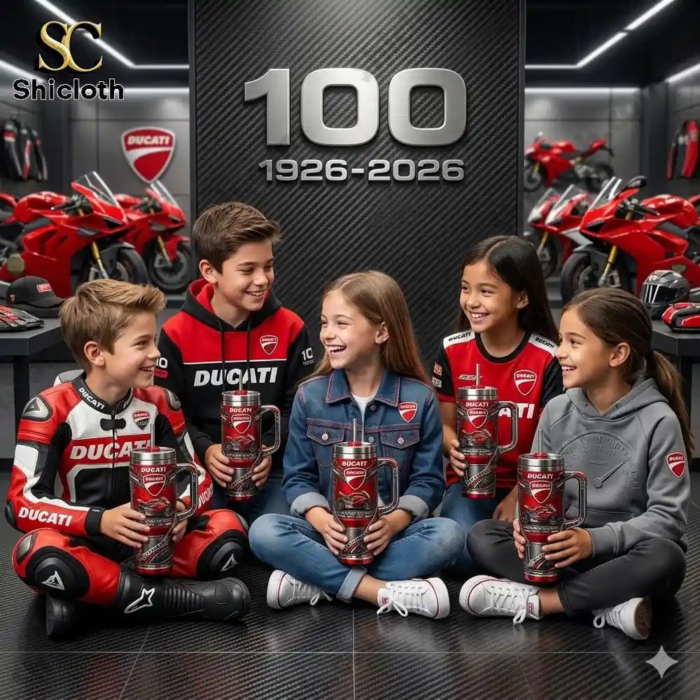 Ducati 1926-2026 100th Anniversary 3D Relief - Adult & Kids T-Shirts, Sweatshirts & Hoodies apparel design preview 1